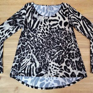 Leopard Print Top with Bell Sleeves (NWT)